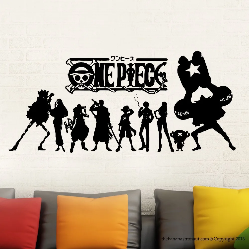 One piece Japanese Anime Wall Decal Stickers Decor Modern Stickers Vinyl Decal Cartoon Home Decor waterproof wallpaper D191