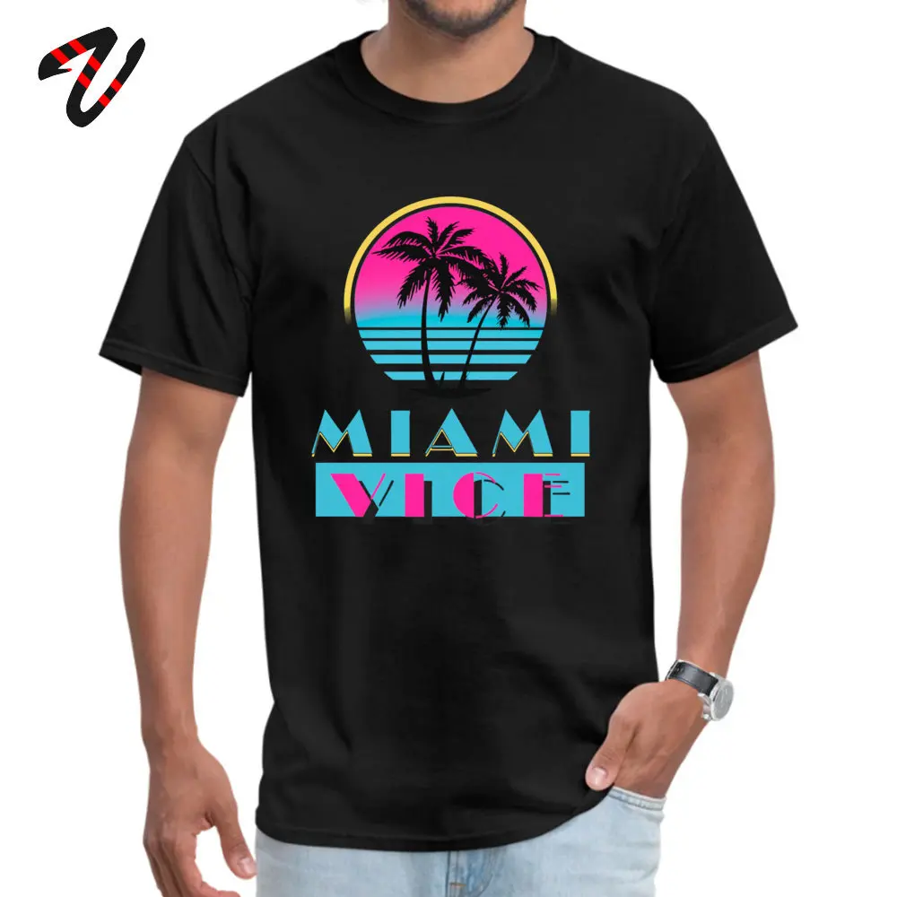 Miami Vice Okrągły Kołnierzyk Koszulka Dzień Pracy Niestandardowe Topy T Shirt Nienawidzę Rękaw 2024 Najnowsza Czarna Koszula Męska Milan