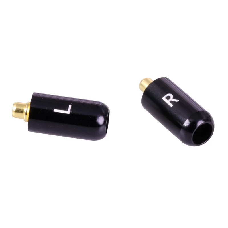 2pcs/1pair Enthusiasts Jack L/R MMCX Black/Silver Earphone Pin Plug For Shure ED5 SE535 Gold Plated Connector