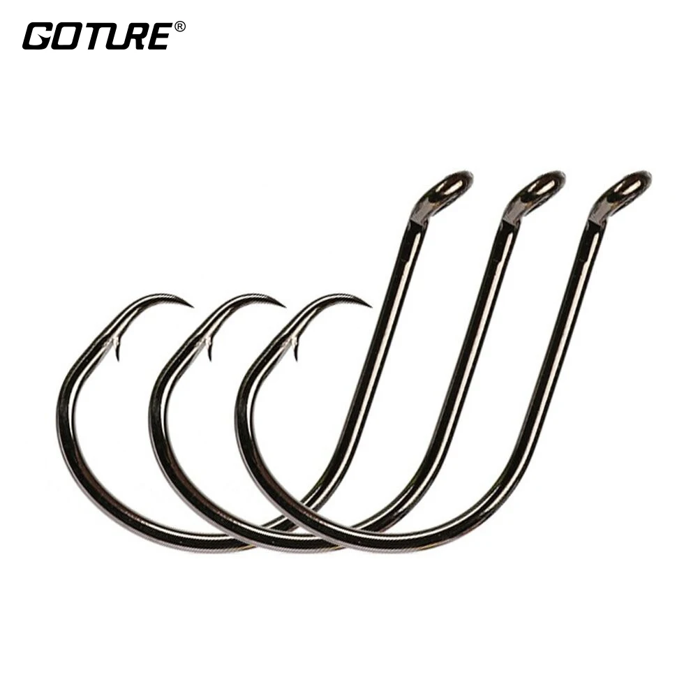 

Goture 50 piece High Carbon Steel Fishing Hook Mustad Offset Fishing Hooks Sea Fishhook Fishing Tackle