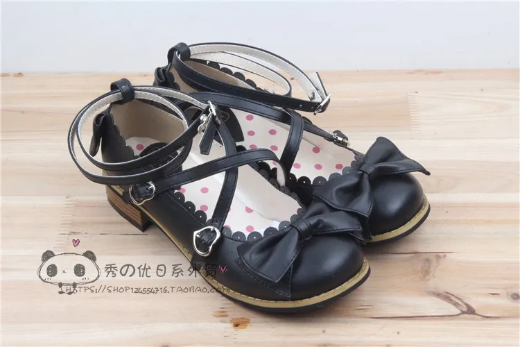 Spring New Lolita Japanese Princess Shoes Sweet Bowknot Flat with Women\'s Shoes Cosplay Shoes Women Summer 2019 Anime Lolita