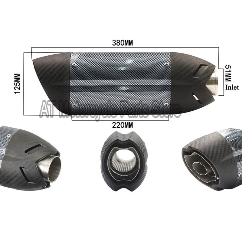 51MM Inlet Universal Motorcycle Exhaust Muffler Pipe For Devil Monster Modified Escape Moto With Moveable DB Killer