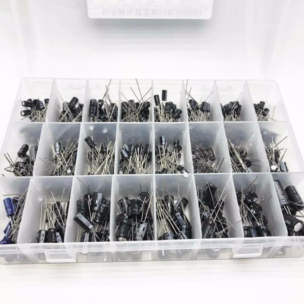 510PCS 16V-50V 24 Werte Elektrolytkondensatoren Set mit Lagerung Box 0,1 UF-1000UF Aluminium Passive Komponenten versorgung Kondensatoren – Detail 3