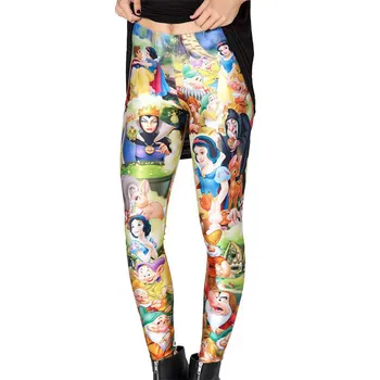 Nowa księżniczka kreskówki dla dorosłych kobieta kobiety Legging kobiet legginsy Jeggings legginsy 3d cyfrowe drukowane legginsy