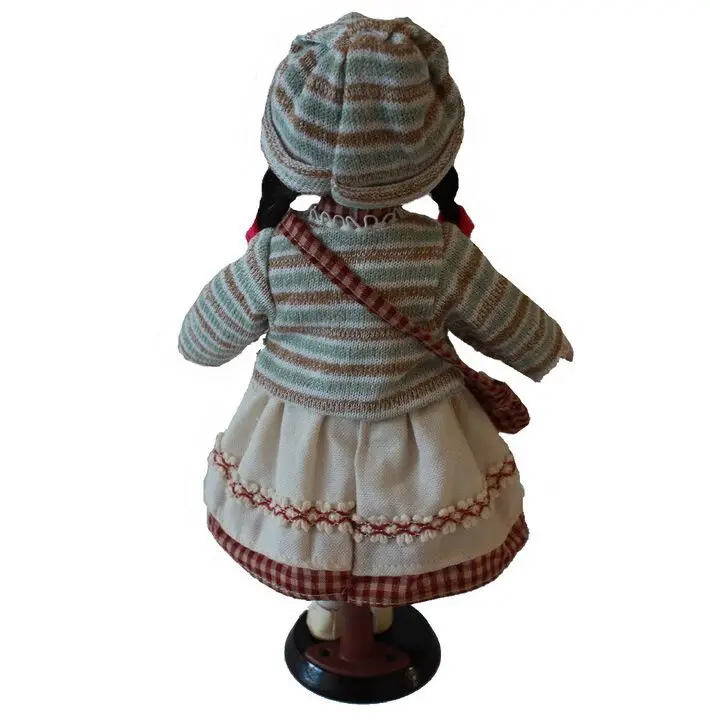 30cm stripe dress rural Field Village porcelain Leisur girl doll European ceramic doll style home decoration Christmas gifts