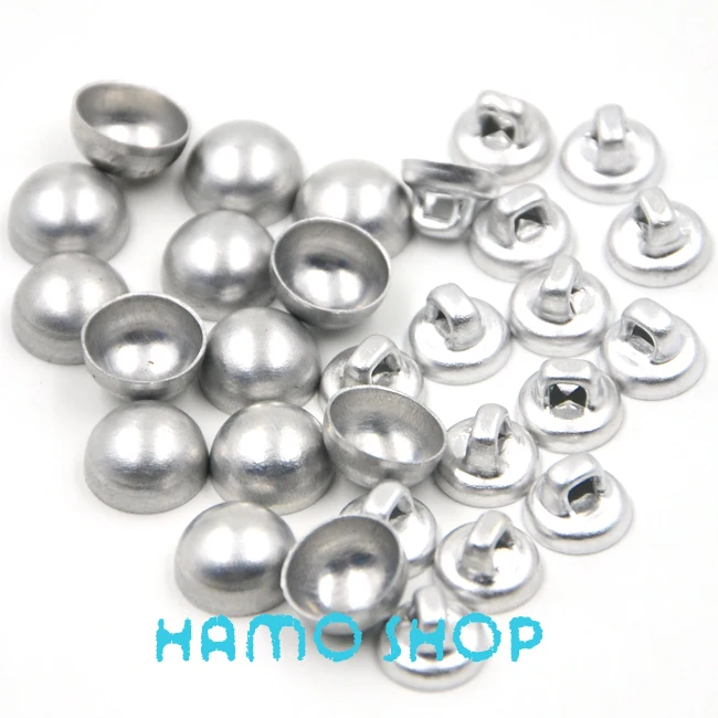 100Set/Lot#16-60Aluminum Round Mushrooms Fabric Covered Cloth Button Cover Metal Jewelry Accessories Handmade DIY craft 4Buttoms