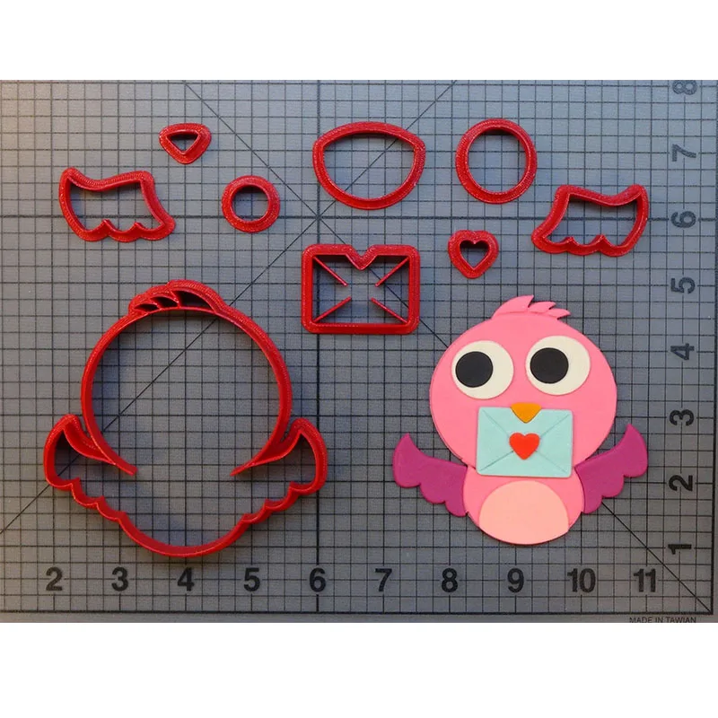 Cute Messenger Owl Cookie Cutter Design Fondant Cupcake Mould Custom Made 3D Printed Biscuit Cutters Molds cortador de fondant