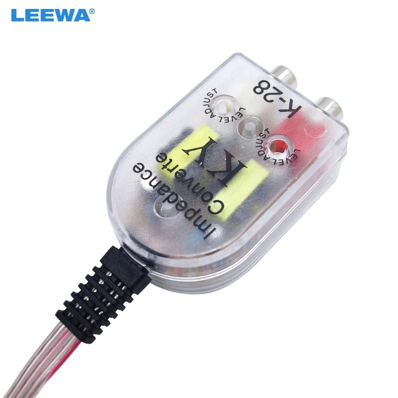 LEEWA 10pcs Auto Line Out Converter Audio Sound Subwoofer Amplifier styling Car Speaker to RCA Level Adaptor High to Low Sockets