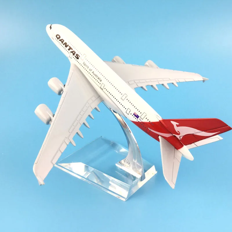 16cm Alloy Metal AIR Australian Qantas A380 Airlines Aircraft Airbus 380 Airways Airplane Model Plane Model W Stand Gift M6-043