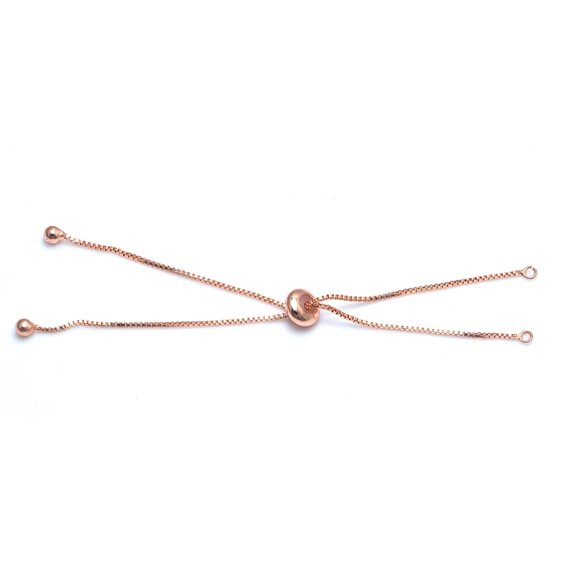 4 Colors Copper  Adjustable Slider Chain Accessories for Jewelry Making Diy Woman Bracelet Gold Sliver Jewelry Findings