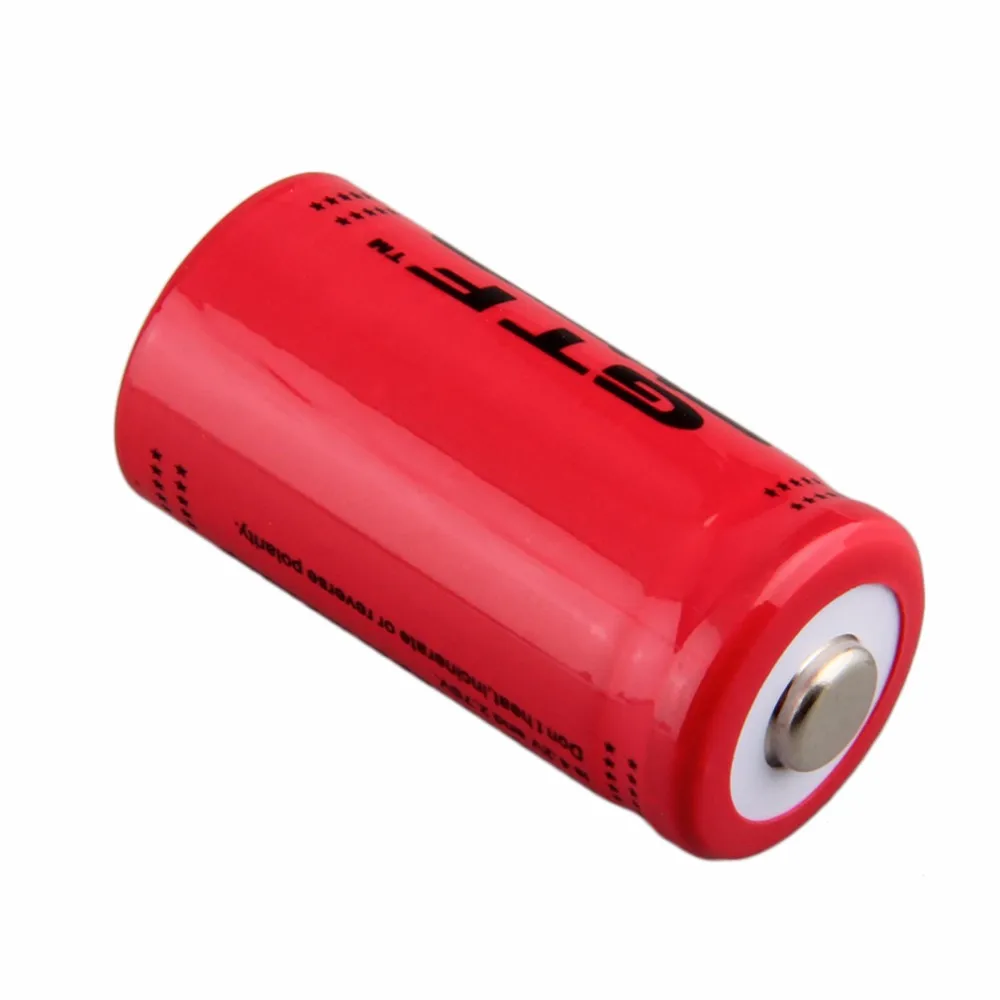 GTF 2800mAh 16340 bateria CR123A 3.7v czerwony akumulator litowo-jonowy do baterii litowych latarka