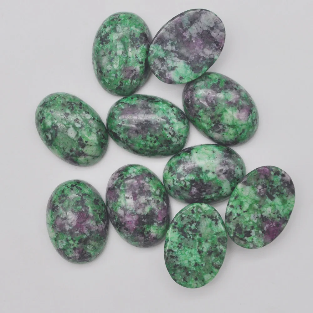 18x13MM Red Green Zoisite Stone Oval CAB Cabochon Jewelry For Woman Gift Bead (10 pcs/lot) Fashion H005