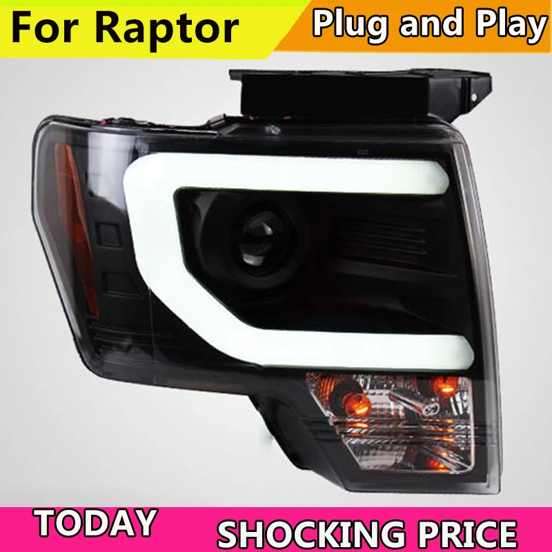 Car styling Head Lamp for Ford Raptor 2008-2014 Headlight F150 Head Light Bi-Xenon Lens low beam