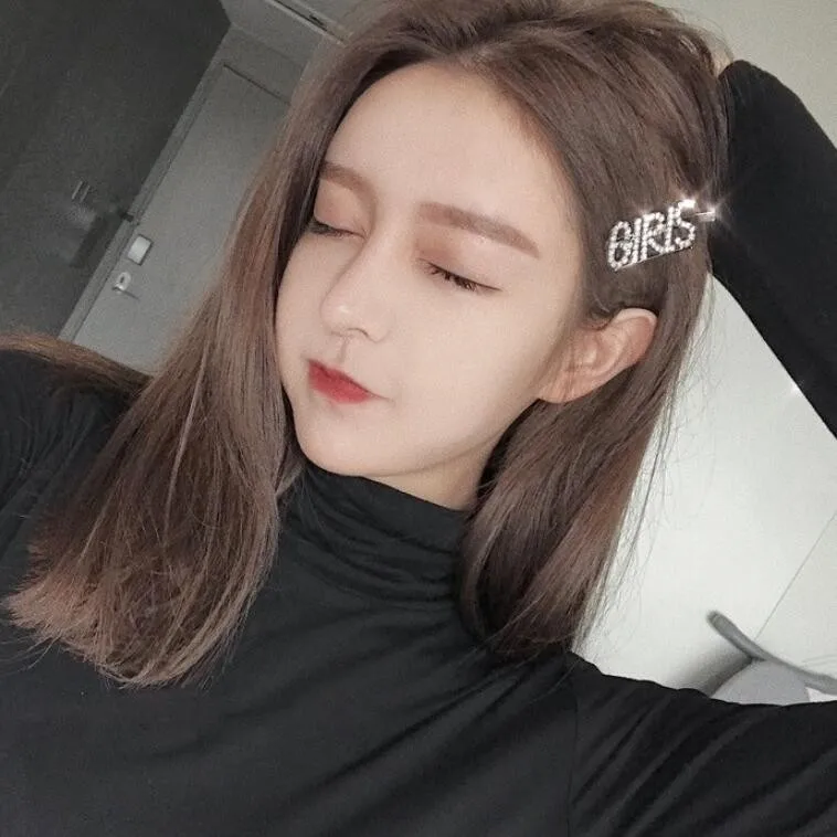 Hair Clip Women Hair Pin Hairclip English Letter Barrette Rhinestone Personality Word Girl Hairpin Hair Accessories Jewelry