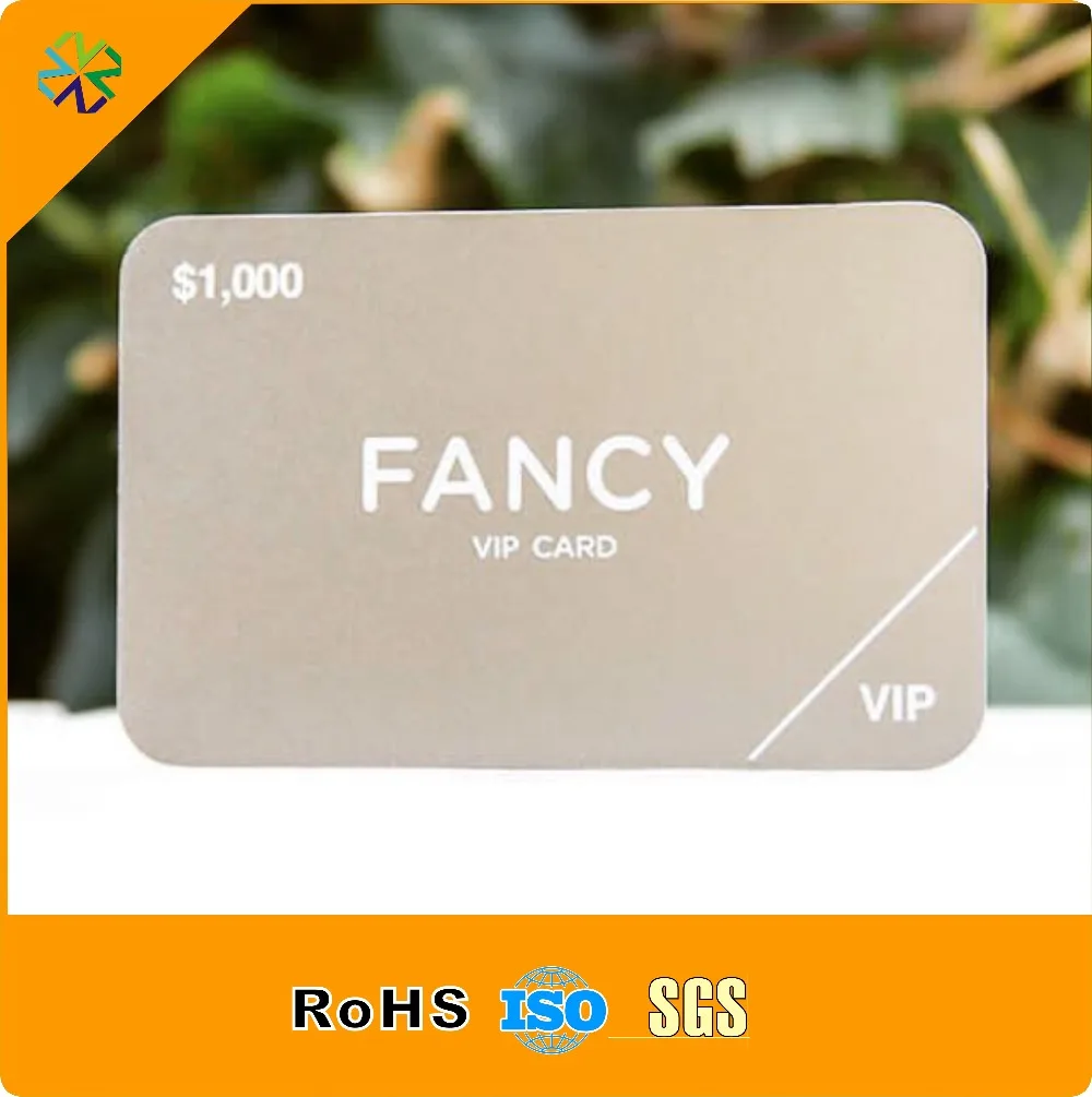 

Special background color custom metal card with words engraved