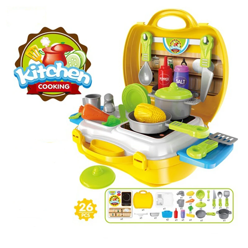 Utensilios de cocina de 26 unids/set para niños, juguetes de cocina DIY, juego de rol, interacción entre padres e hijos, rompecabezas, regalo