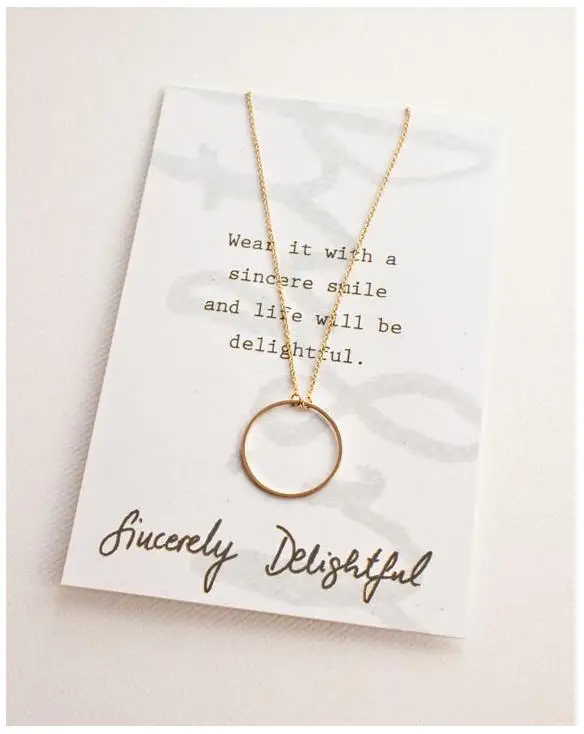 Party Gift 2018 New Brushed Forever Circle Necklaces For Women Alloy Fashion Long Chain Geometric Classic Round Necklace