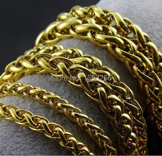 6mm wide 32'' Lenght  Bling Jewelry Stainless Steel Gold  fashion Chain Link Necklaces For Men's XMAS GIFTS