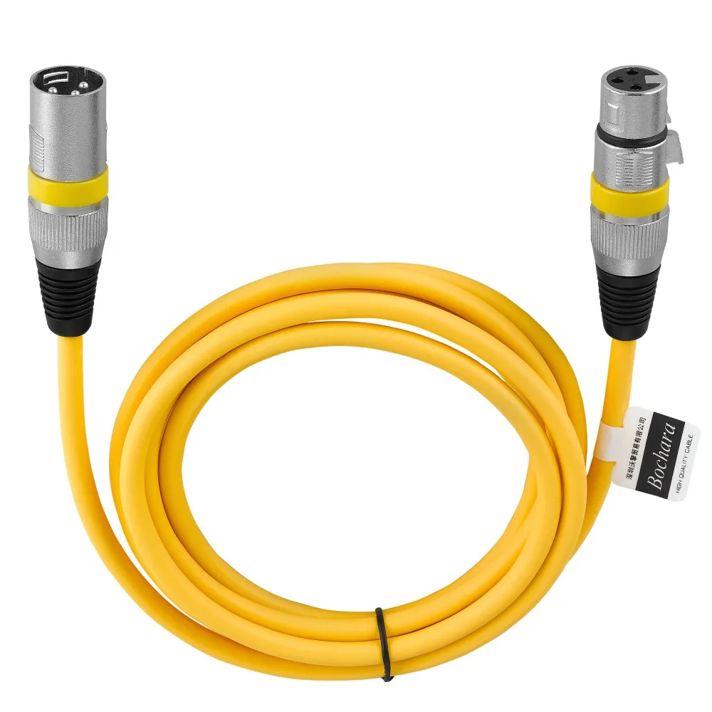 Bochara 3Pin kabel xlr męski na żeński M/F kabel Audio folia + pleciony ekranowany do mikser do mikrofonu wzmacniacz światło sceniczne 10Pack