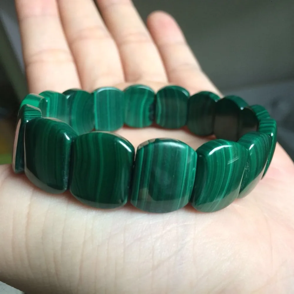 Pietra naturale malachite perline braclet naturale della pietra preziosa del braccialetto gioielli per la donna per il regalo del commercio