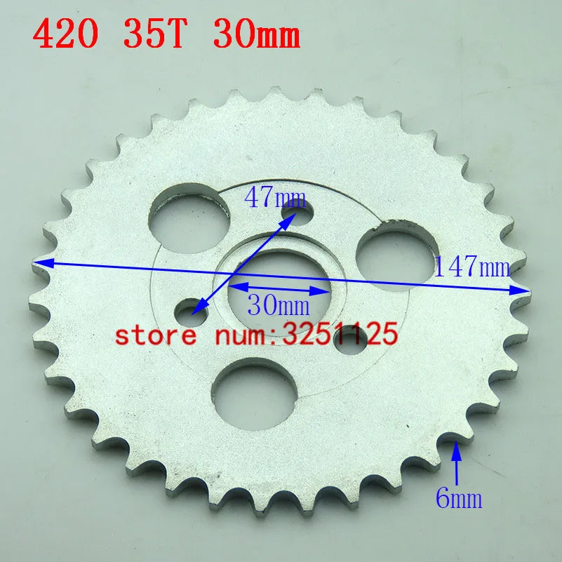 Free shipping 420 35T tooth steel chain sprocket 30mm /127mm Rear Drive Chain Sprocket for Little golden boy ,monkey motorcycle