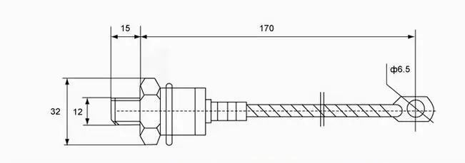 Bolt type ZP30A 1000V spiral defence of the diode rectifier thyristor