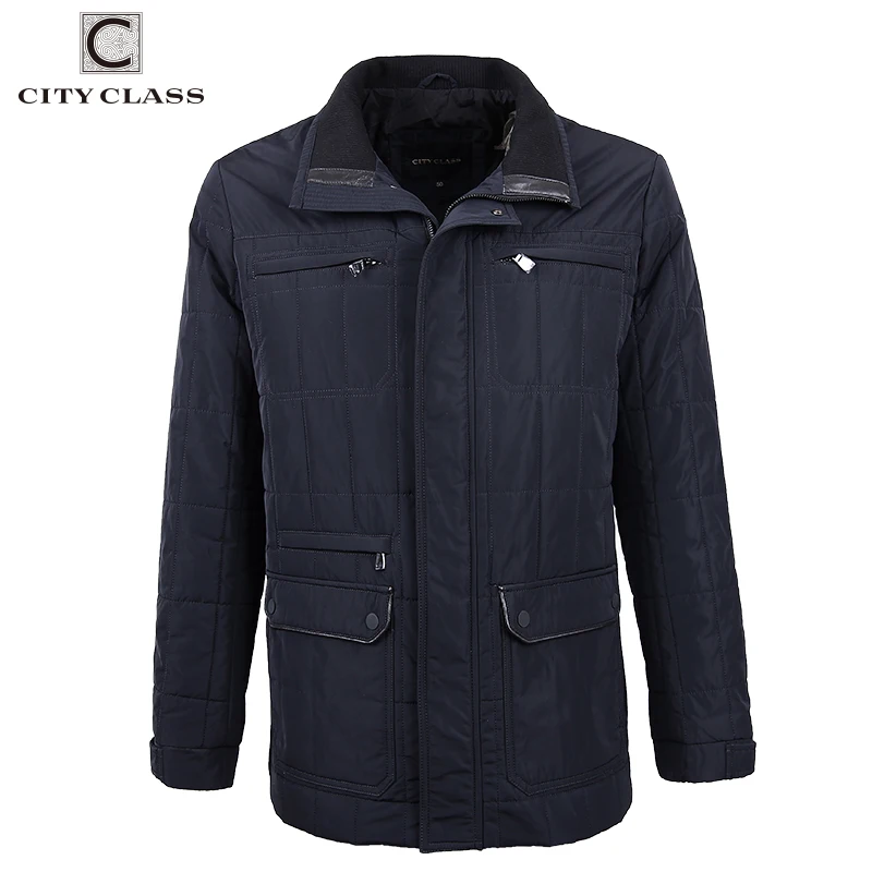 CITY CLASS Classic New Autumn Quilted Men Jacket Long Coats Top Model Business Casual Overcoat Brand Clothing 14422