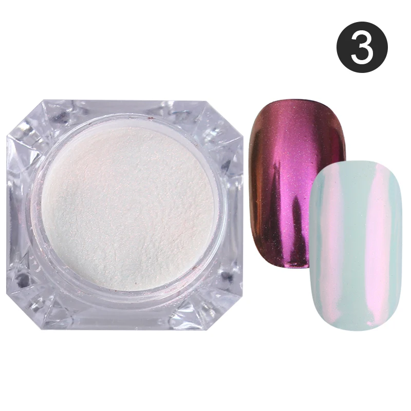 BORN PRETTY 3 Boxes Mirror Nail Powder 1g sparkle Powder Super Shining  Nail Art Chrome Pigment Glitter Dust