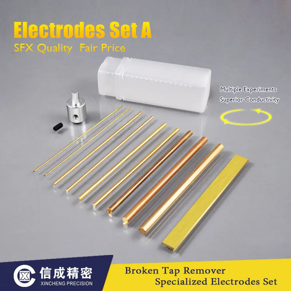 

2 Set of Electrodes Set A M1-M6 Brass Round Rod & Brass Strip for EDM-8C Use