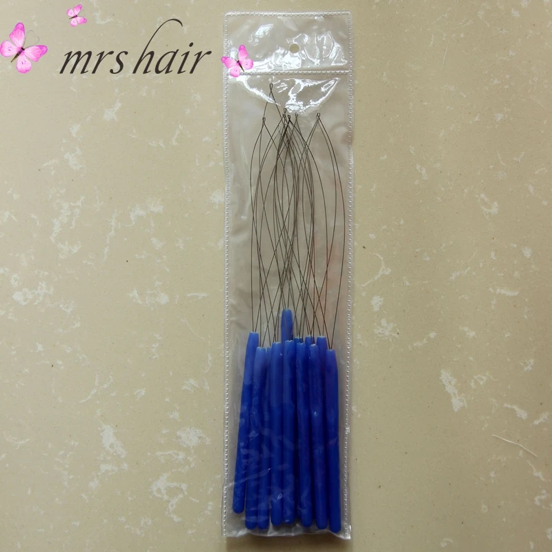 Enfile-crochet en plastique pour extensions de cheveux, 6 couleurs en option, 12 pièces/paquet