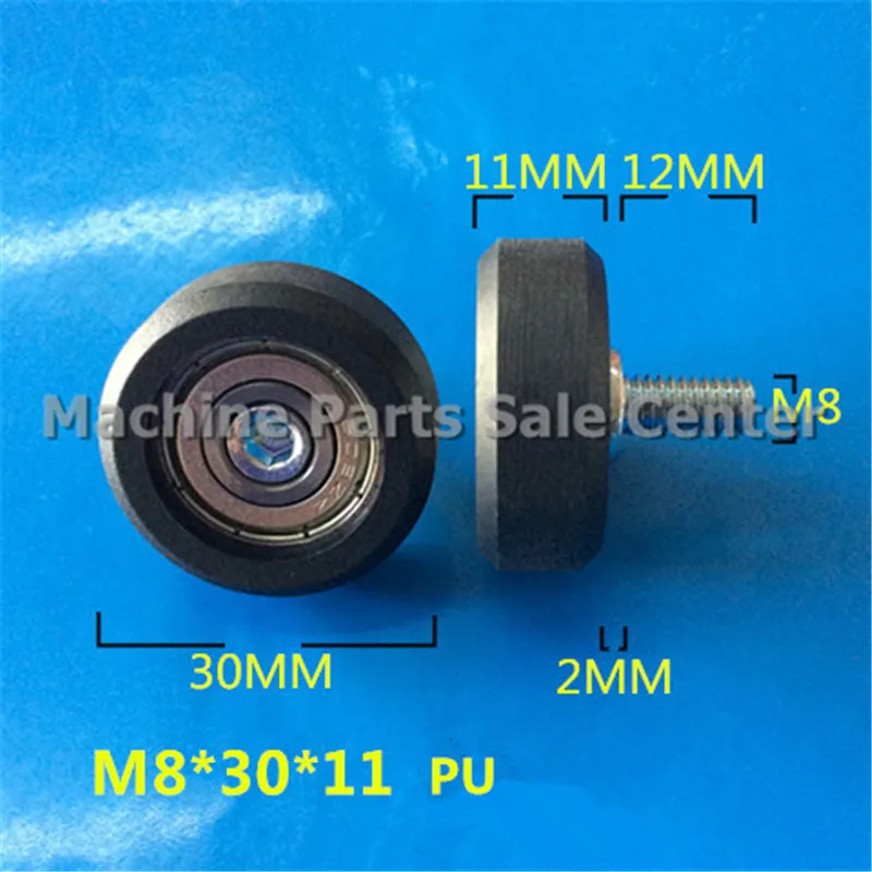 

SWMAKER M8*30*11mm DR30mm F type idler pulley PU screw thread bearing pulley screw drawer bearing pulley wheel Good Quality