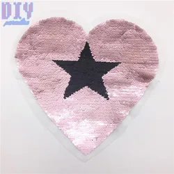 Star Reverse Sequins Sew On Patches for Summer T Shirt clothes Clothing Reversible Change Color Patch Applique