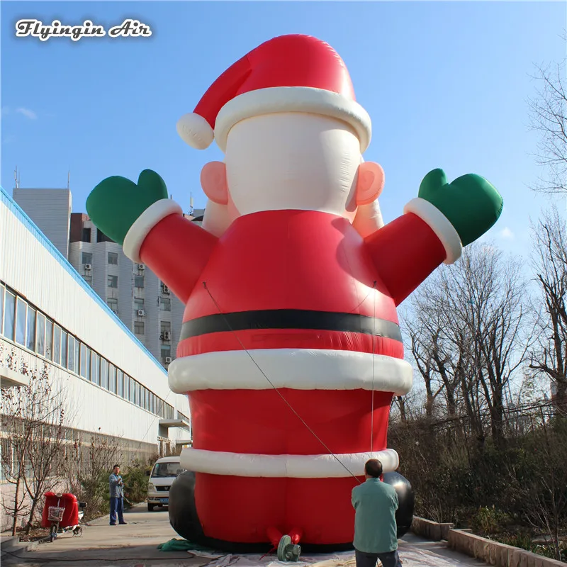 Giant Inflatable Santa Claus 6m High Air Blown Father Christmas Model Balloon for Outdoor Christmas Decoration