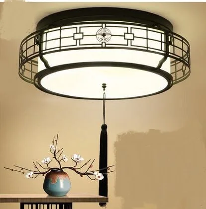 New Chinese LED bedroom light warm antique round classical study lamp modern Chinese wind living room ceiling light  LU728311