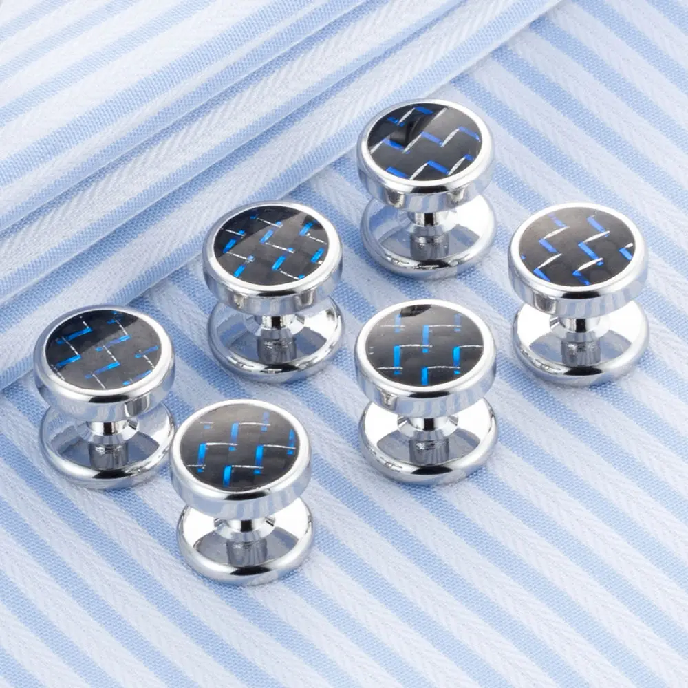 VAGULA Newly 8PCS SET Tuxedo Collar Stud Sleeve Button Uniform Shirt Cuff links Top Luxury Brand Bonito Gemelos V20