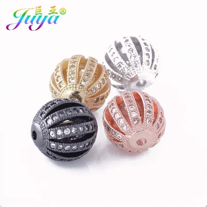 Juya DIY Women\'s Jewelry Beads Supplies 10mm 12mm Floating Ball Charm Beads For Natural Stones Pearls Beadwork Jewelry Making