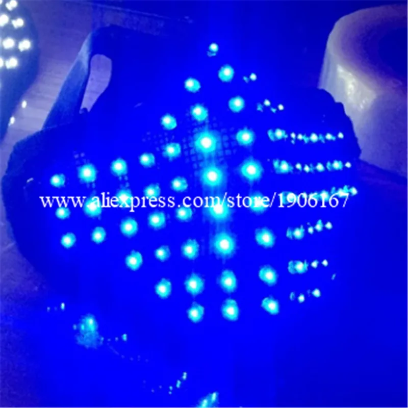 Wholesale 5 Pcs Led Light Up Blue Color Halloween Mask Luminous Flashing Party Christmas Decoration Headwear