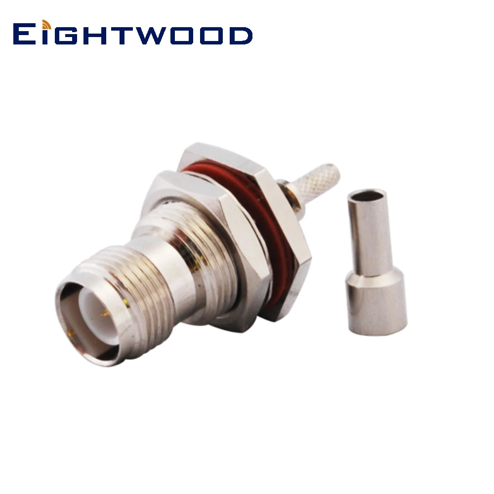 

Eightwood 5PCS RP-TNC Crimp Jack Male Pin RF Coaxial Connector Adapter Bulkhead O-ring Crimp for LMR100 RG174 RG316 Cable