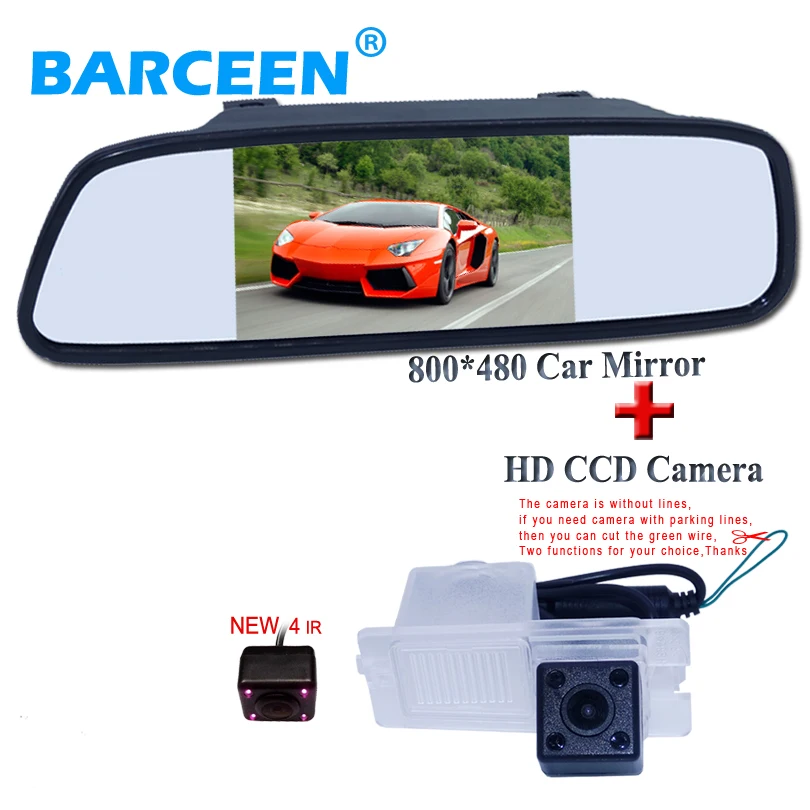 

5" HD Rear View Mirror Monitor 800*480+170 Angle Backup Reverse Car Rear Camera for Ssangyong Rexton Kyron new Actyon Korando