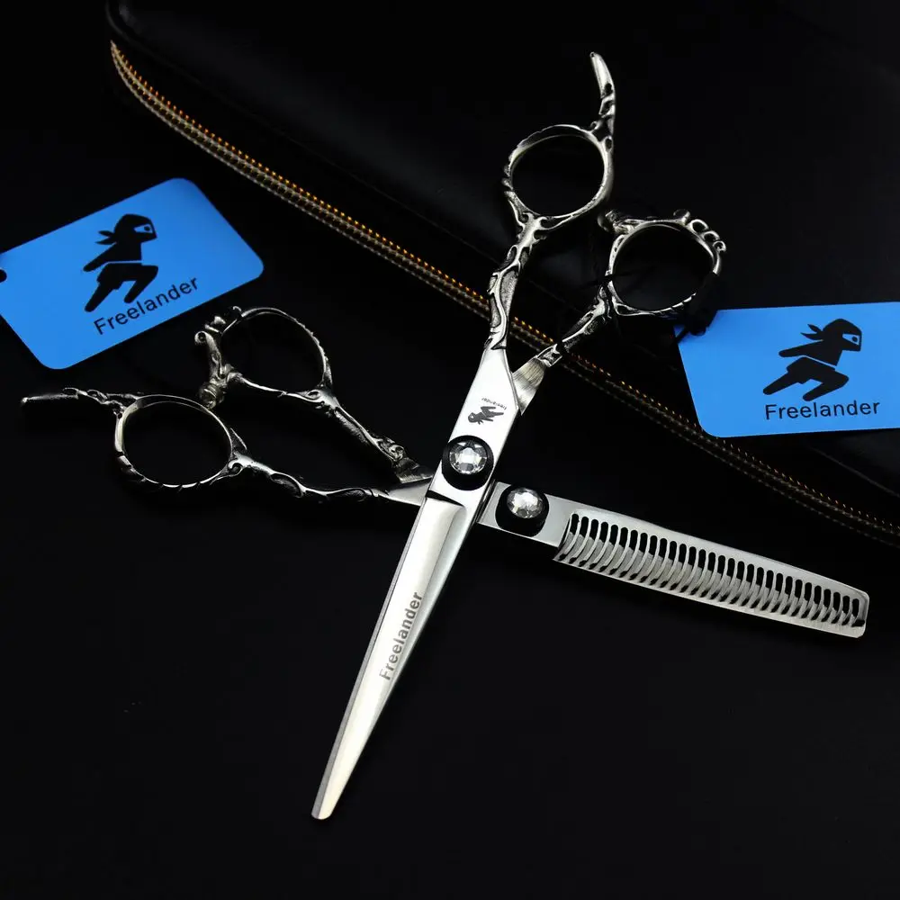 

Freelander 6 INCH Hairdressing Scissors 440C Professional Barbers Cutting Scissors Thinning Shears Hair Scissors