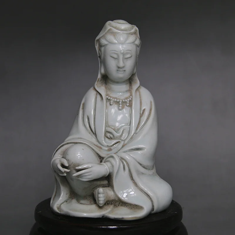 Raro chinês qingdynasty porcelana sentado buda/bodhisattva estátua, dehua forno, melhor casa decorações & coleção, frete grátis