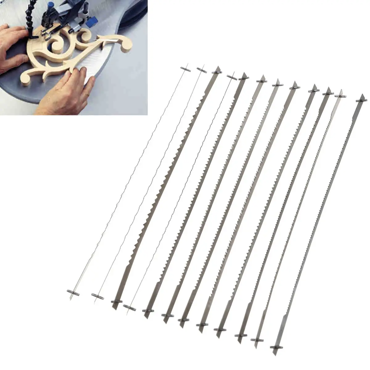 12x Dekupiersägeblätter 135 Mm – 10/15/18/24 TPI, Festgesteckt, Für Holzbearbeitung