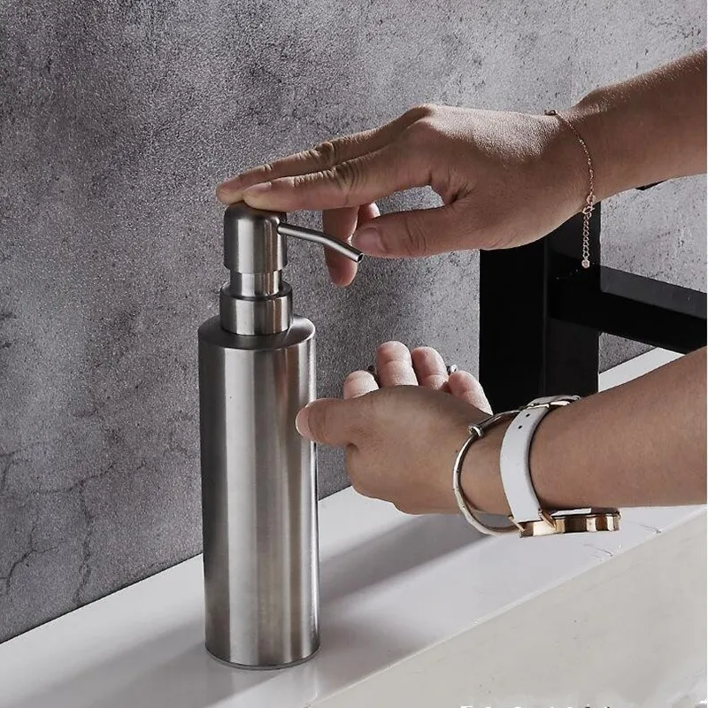 Soap Dispenser Wall mounted bathroom Hand Liquid Soap Dispensers/kitchen soap dispenser 304 Stainless Steel Shampoo bottles