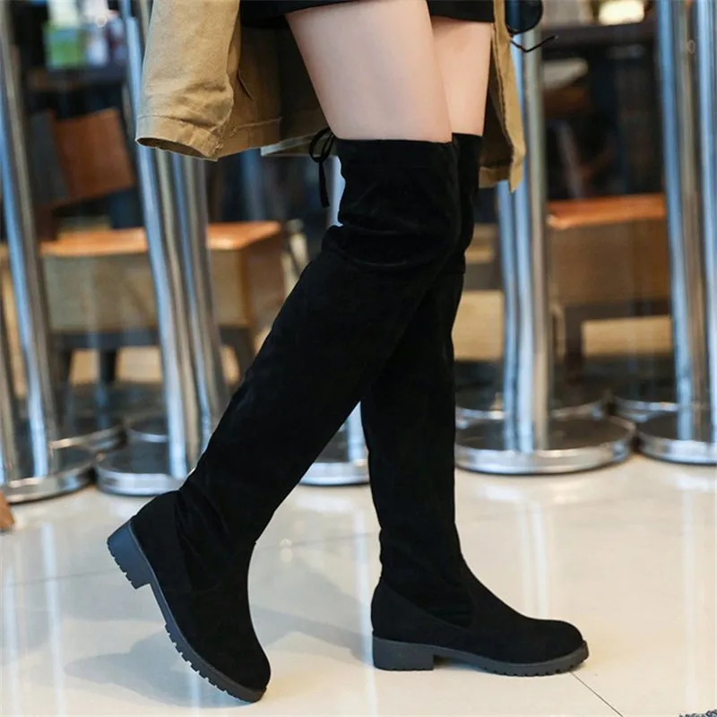 Were thin over the knee high boots women 2019 winter shoes woman Europe Canada plus Cotton long Party boots Casual ladies shoes