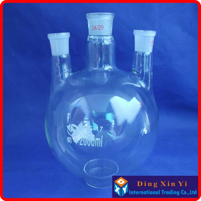 

2000ml 24/29 three-necked round-bottom flask,Flask round bottom with three necks,short neck standard ground mouth