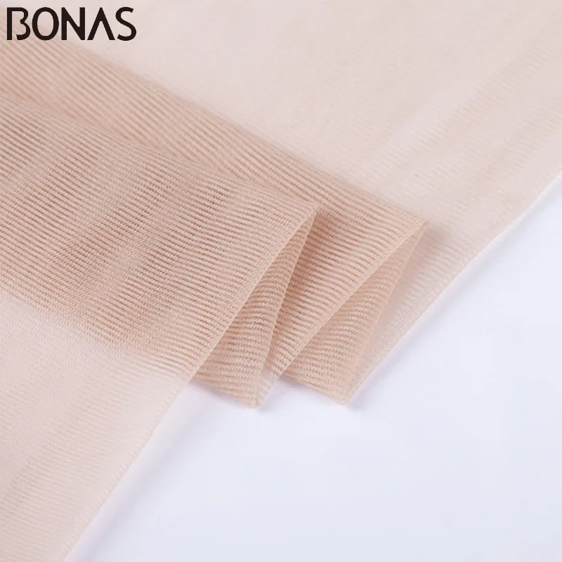 BONAS 6PCS Women 12D Sexy Tights Stretchy Nylon Summer Pantyhose Lady Fashion Sun Protection Tights Breathable Stockings Female