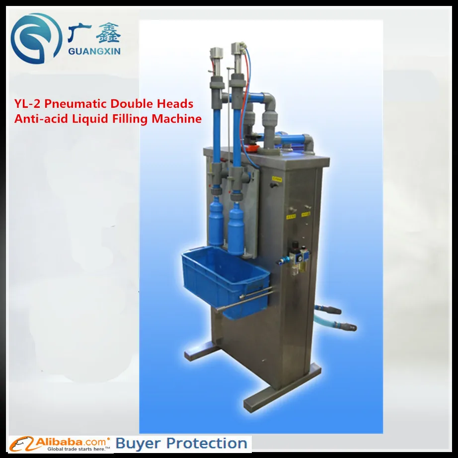 Freeshipping for YL-2 Pneumatic Double Heads  Anti-acid Liquid Filling Machine