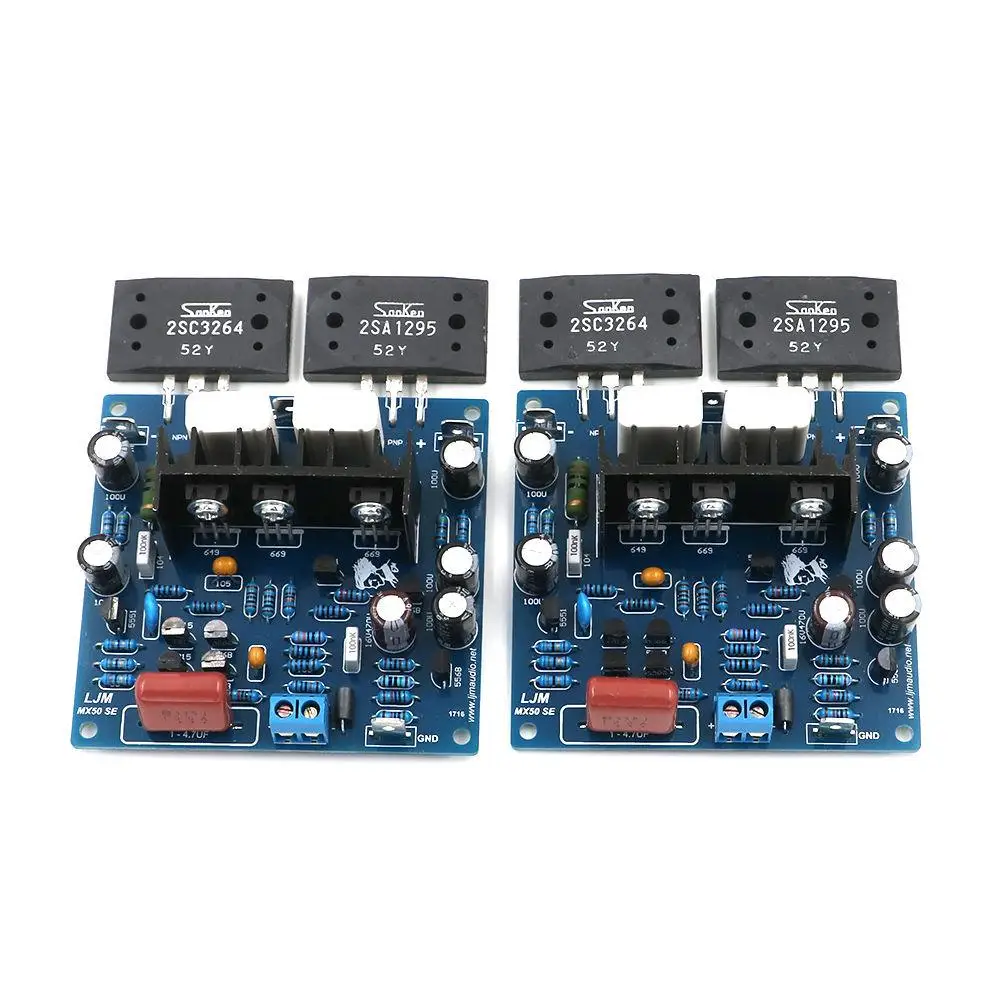 Assembly 2PCS MX50 SE LAPT 2SA1295 2SC3264 Power amplifier board Dual Channel power amp