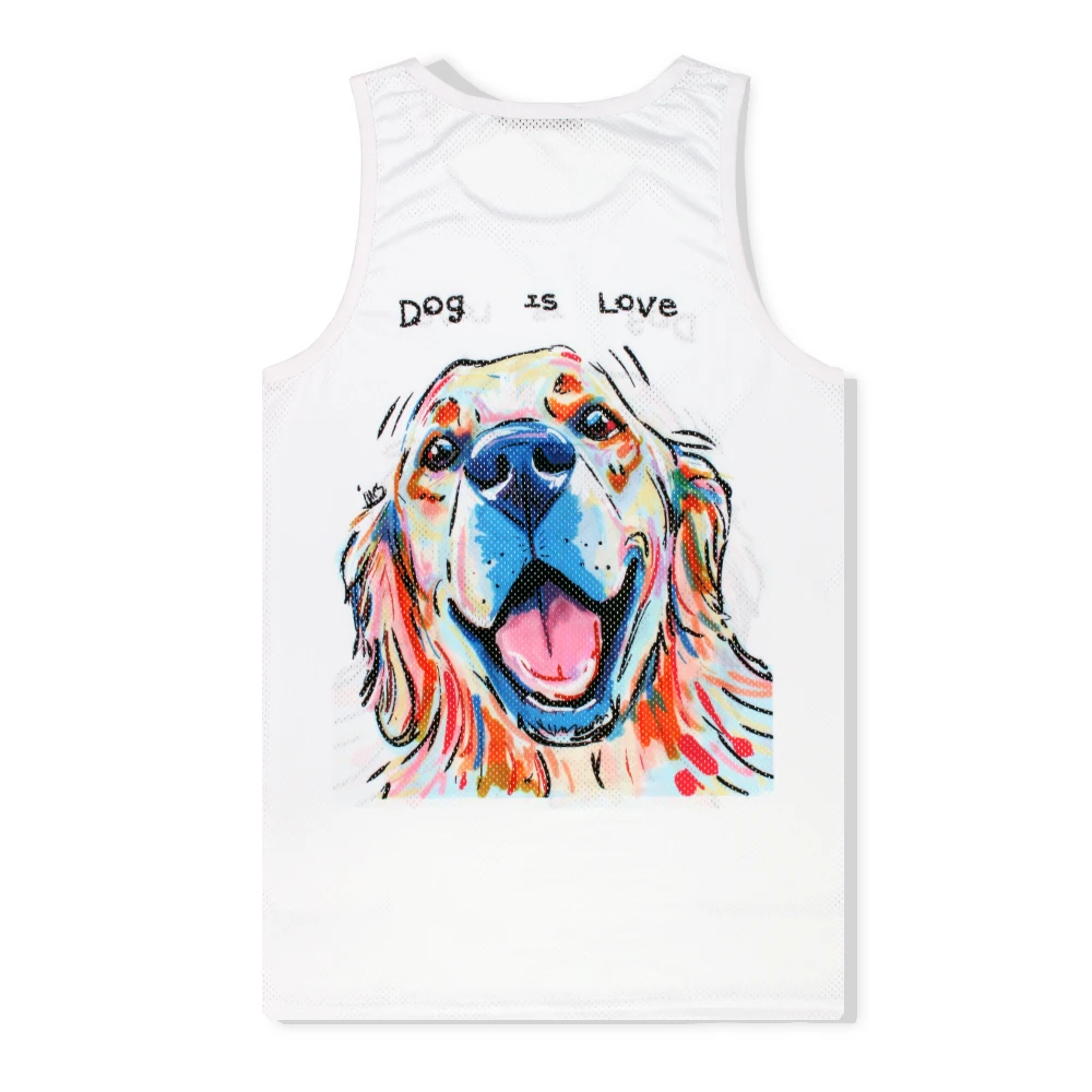 SzBlaZe Brands New Casual Unisex Dog Print Tank Tops Breathable Summer Cartoon Print Mens Muscle Shirt  Body Building Vests