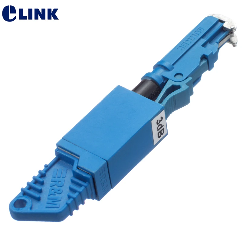 FM fibra optica attenuator E2000 UPC female to male attenuator 0-30db 1db 2db 3db 4db 5dB green ftth E2K optical connector ELINK